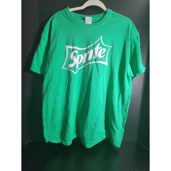 Gildan Ultra Cotton Sprite Logo T Shirt Bright Green XL - Picture 1 of 6